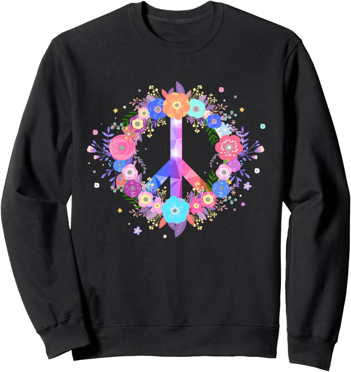 Blume Peace Zeichen Magische Blumige Frühlingsblumen Sweatshirt