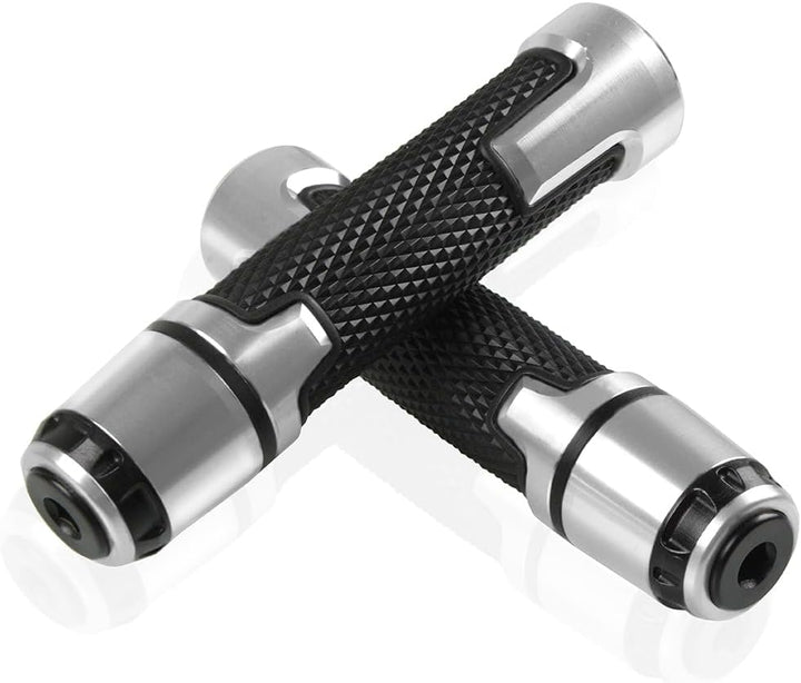 22mm 7/8'' Universelle Lenkergriffe mit Griffenden für GSXR 125 250 300 600 750 1000 Silber, Silber
