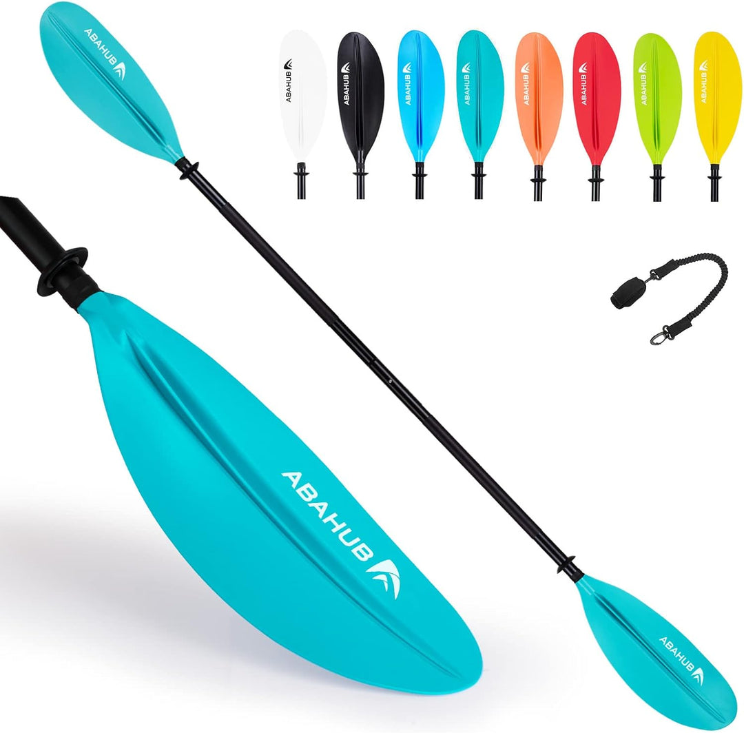 Abahub 218/230/241cm Kajak Paddel Aluminium Doppelpaddel mit Paddelleine für Kajakfahren Ruderboot K