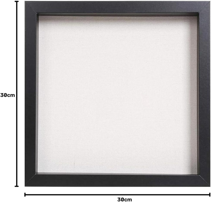 Muzilife 3D Bilderrahmen mit Echtglas 30x30 cm Holz, Tiefer Objektrahmen zum Befüllen für Wandbehang