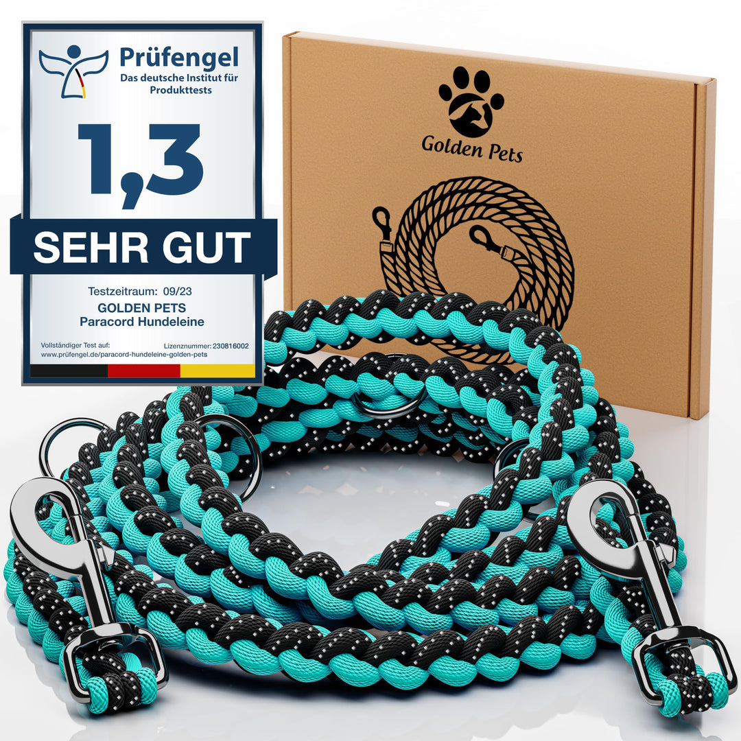 Testnote: Sehr gut - Hundeleine reflektierend I 2m, verstellbar, wetterfest & reissfest bis 250 kg I