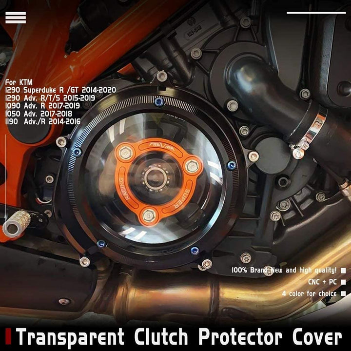 Motorrad Rennsport, durchsichtiger Kupplungsdeckel, Federhalter, R-Druckplatte, Motorschutz, Rahmens