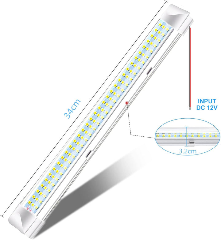 papasbox 4x 108 LED Innenraumbeleuchtung Auto LED, Innenbeleuchtung 12 Volt LED Lampe 12V Lichtleist