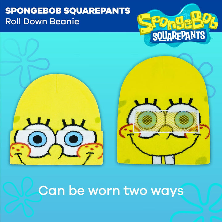 Concept One Unisex-Erwachsene Spongebob Roll Down Cuff Beanie-Mütze, gelb, Einheitsgrösse