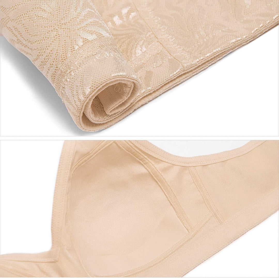 Deyllo Damen Vollschalen Minimizer BH Nicht Bügel Grosse Grössen BH Klassischer Dunkler Akt 80B, Dun