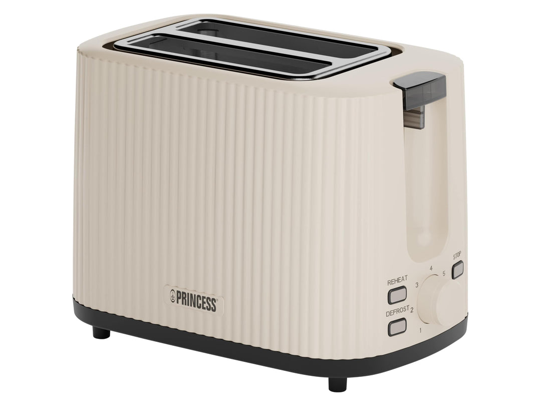 Princess Toaster Wave, 2-Scheiben-Toaster, 7 Bräunungsstufen, herausnehmbare Krümelschublade, Auto-Z