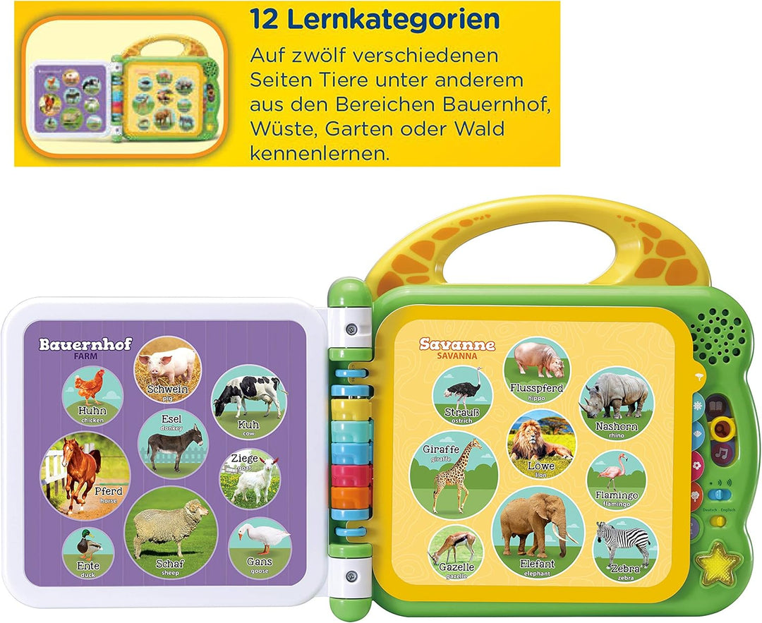 VTech Baby Mein 100-Wörter-Buch: Tiere – Interaktives Bildwörterbuch zum Lernen erster Wörter – 2-5