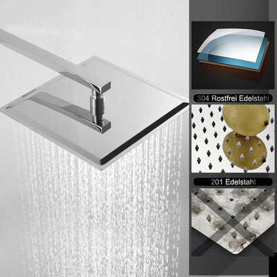 JOHO 304 Kopfbrause Duschkopf Regendusche Einbauduschkopf 30x30cm 30*30cm ECKE, 30*30cm ECKE