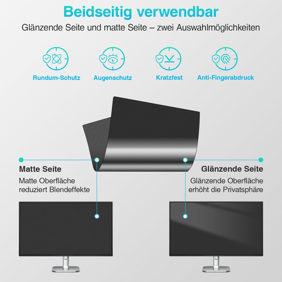Pozlle 24-Zoll-Computer-Sichtschutzschild für 16:9-Breitbild-Desktop-Monitor - Blendfreier Blaulicht