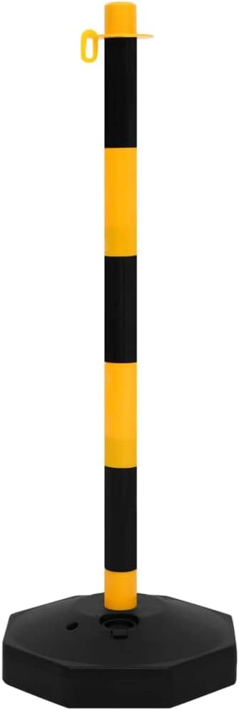 vidaXL Kettenpfosten Set mit 10m Kunststoffkette Absperrpfosten Pfosten Poller Kette Absperrkette Ab