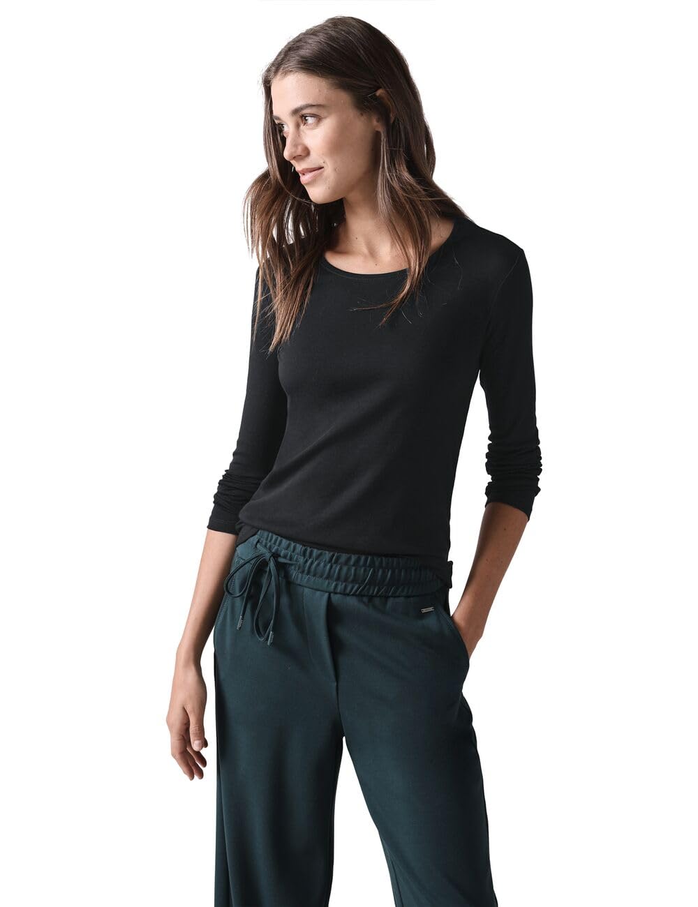 Cecil Damen Shirt mit Rundhals S Schwarz, S Schwarz