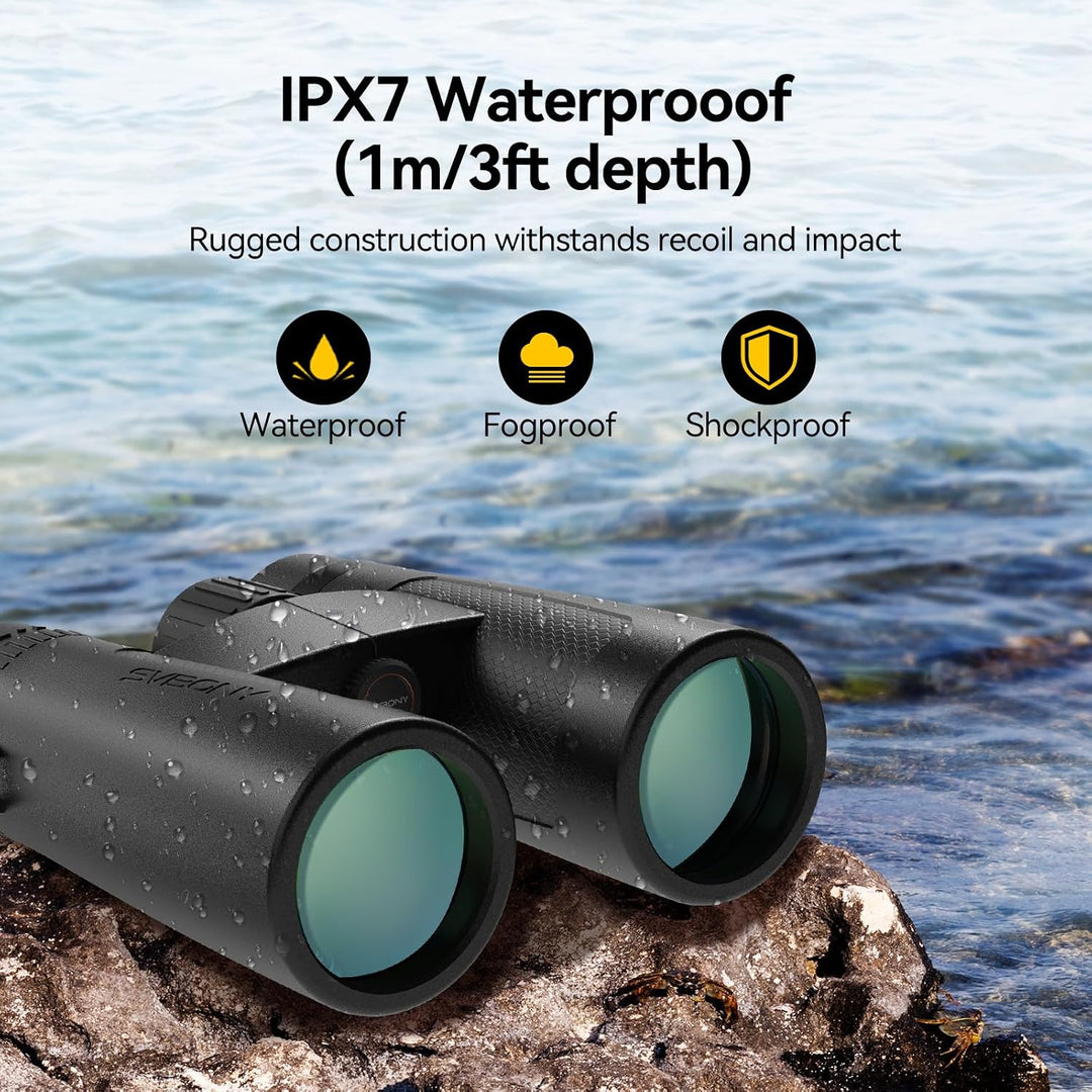 Svbony SV202 Upgraded 10x42 ED Fernglas, BAK4 Prisma FMC Objektiv, IPX7 Wasserdicht, Phasenkorrektur