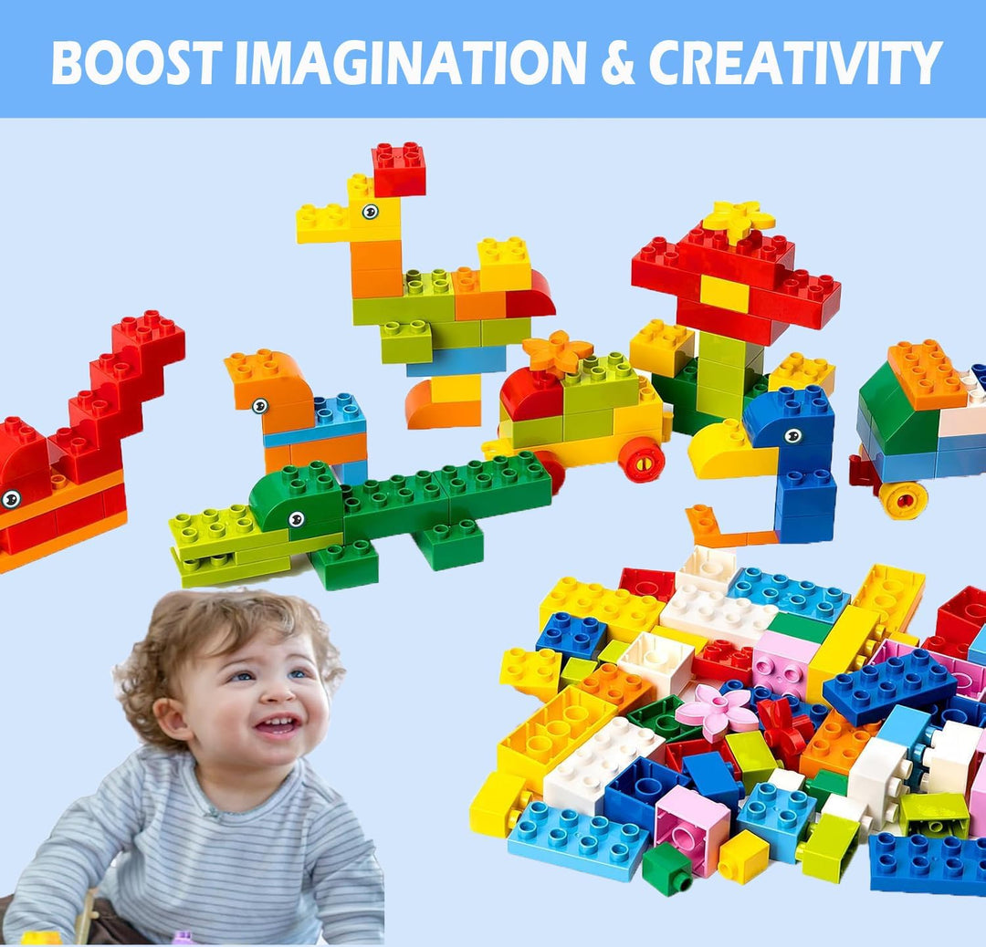 240 Stück Grossen Bausteine Kompatibel mit Lego Duplo Steine und Top-Marken,Classic Grosse Bausteine