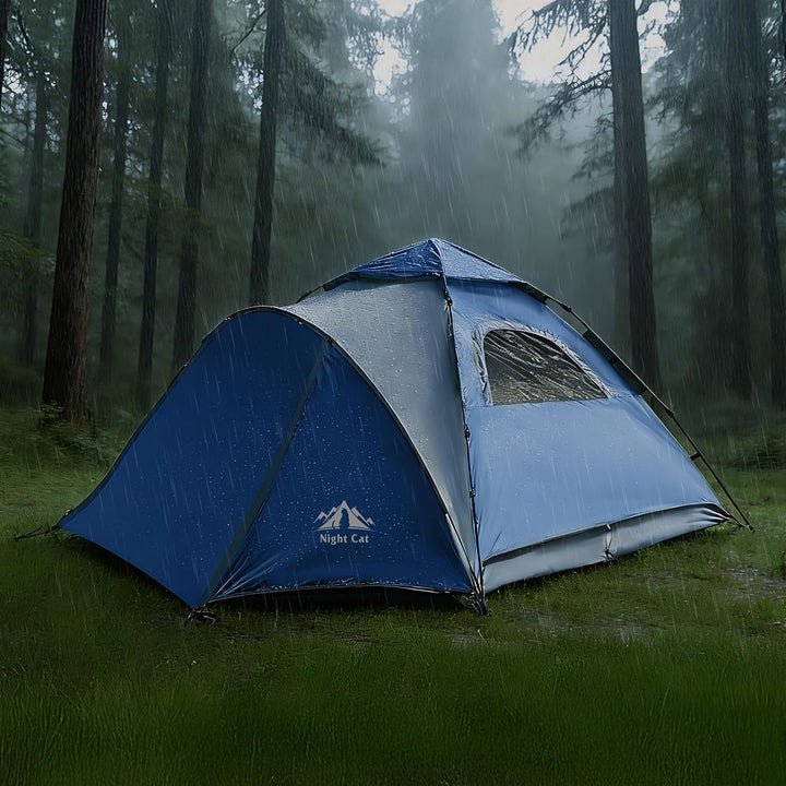 Night Cat Pop Up Zelt 3 4 Personen: Wasserdicht Wurfzelt Atmungsaktiv Einfache Einstellung für Campi