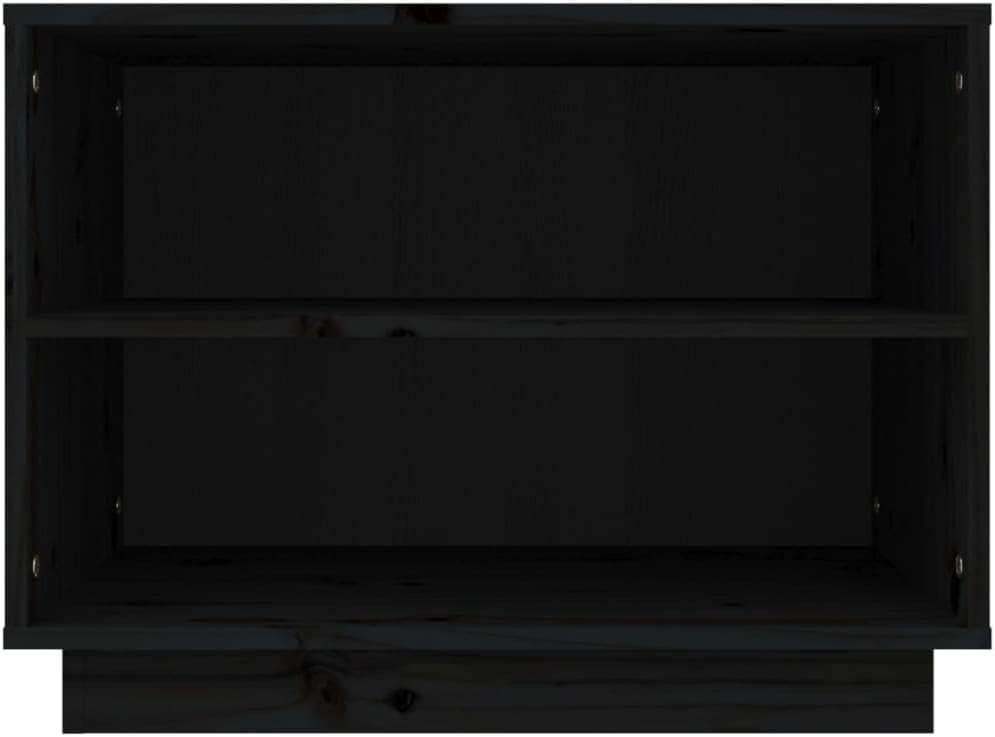 FIRBNUS Schuhschrank Schwarz 60x34x45 cm Massivholz Kiefer Schuhaufbewahrung Schuhorganizer Schuhsch