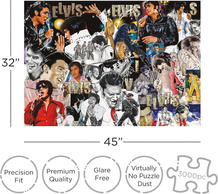 AQUARIUS Elvis Puzzle (3000 Piece Jigsaw Puzzle) - Officially Licensed Elvis Presley Merchandise & C