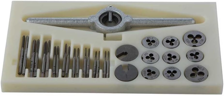 31 Stück M1-M2.5 HSS metrisches Gewindebohrer und Schneideisen-Set, Gewindebohrer, Gewindebohrer, Mi