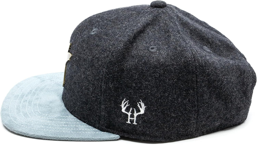 Du Hirsch Bayerisches Snapback Cap Eisvogel Gin Dunkelgrau Filz One Size