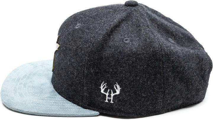 Du Hirsch Bayerisches Snapback Cap Eisvogel Gin Dunkelgrau Filz One Size