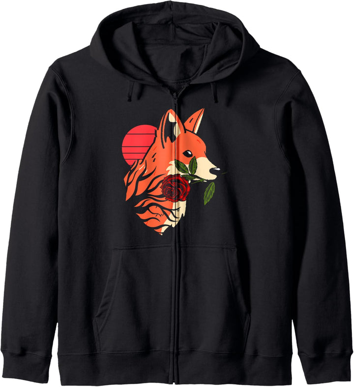 Waldbewohner Tierfreund Rosen Blume Natur Wald Tier Fuchs Kapuzenjacke