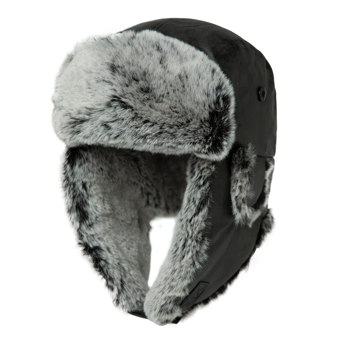 Comhats Winter Trapper-Hut Kunstleder Aviator Pilotenmütze Herren Damen Warm Gefütterte Kunstpelz-Hu