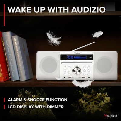 Audizio Prato - DAB Radio mit CD Player, MP3-Player, Bluetooth Radio, USB, DAB+, FM-UKW, Fernbedienu