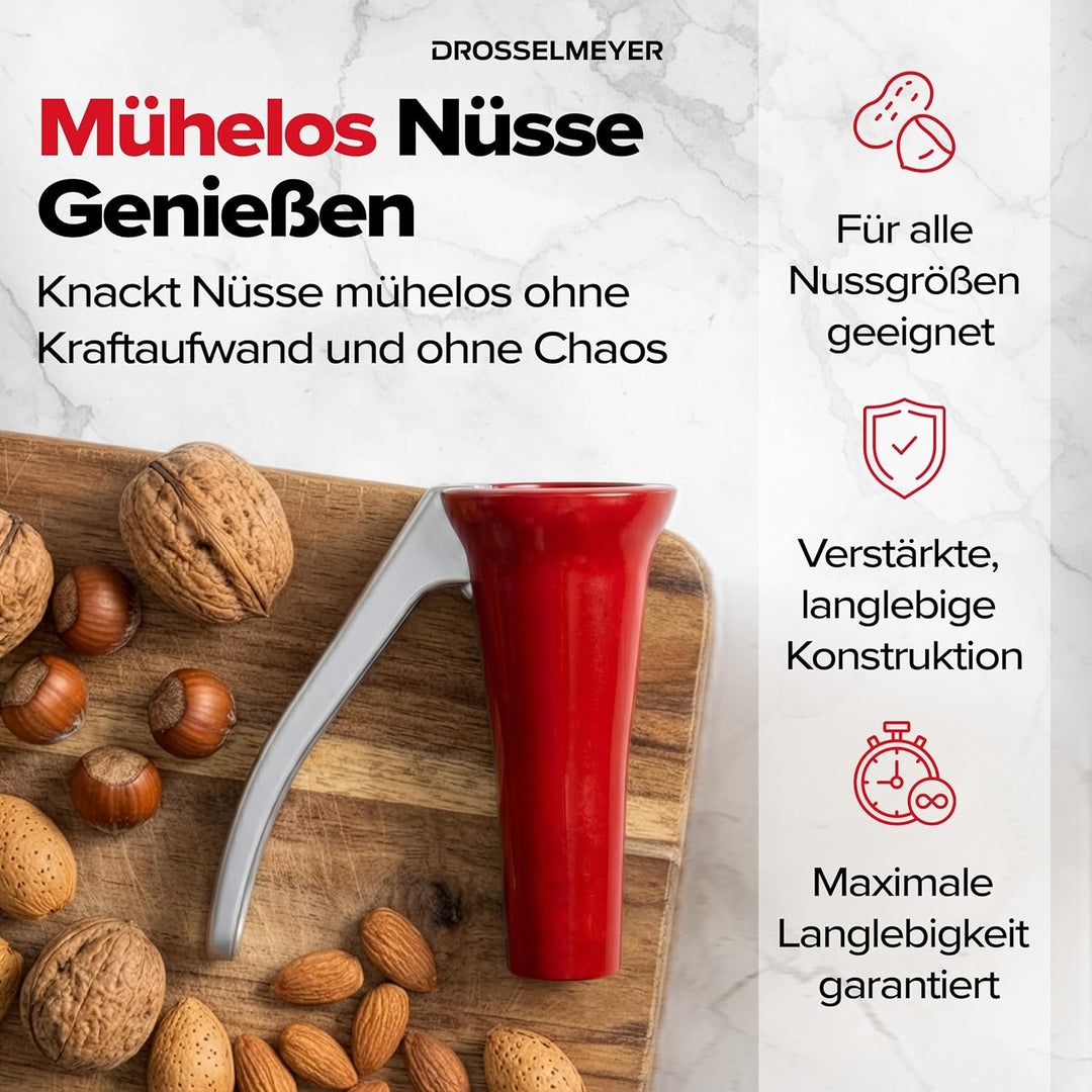 Edelstahl Design Nussknacker | Effektiv auf alle Grössen von Nüssen mit minimalem Aufwand Heavy Duty