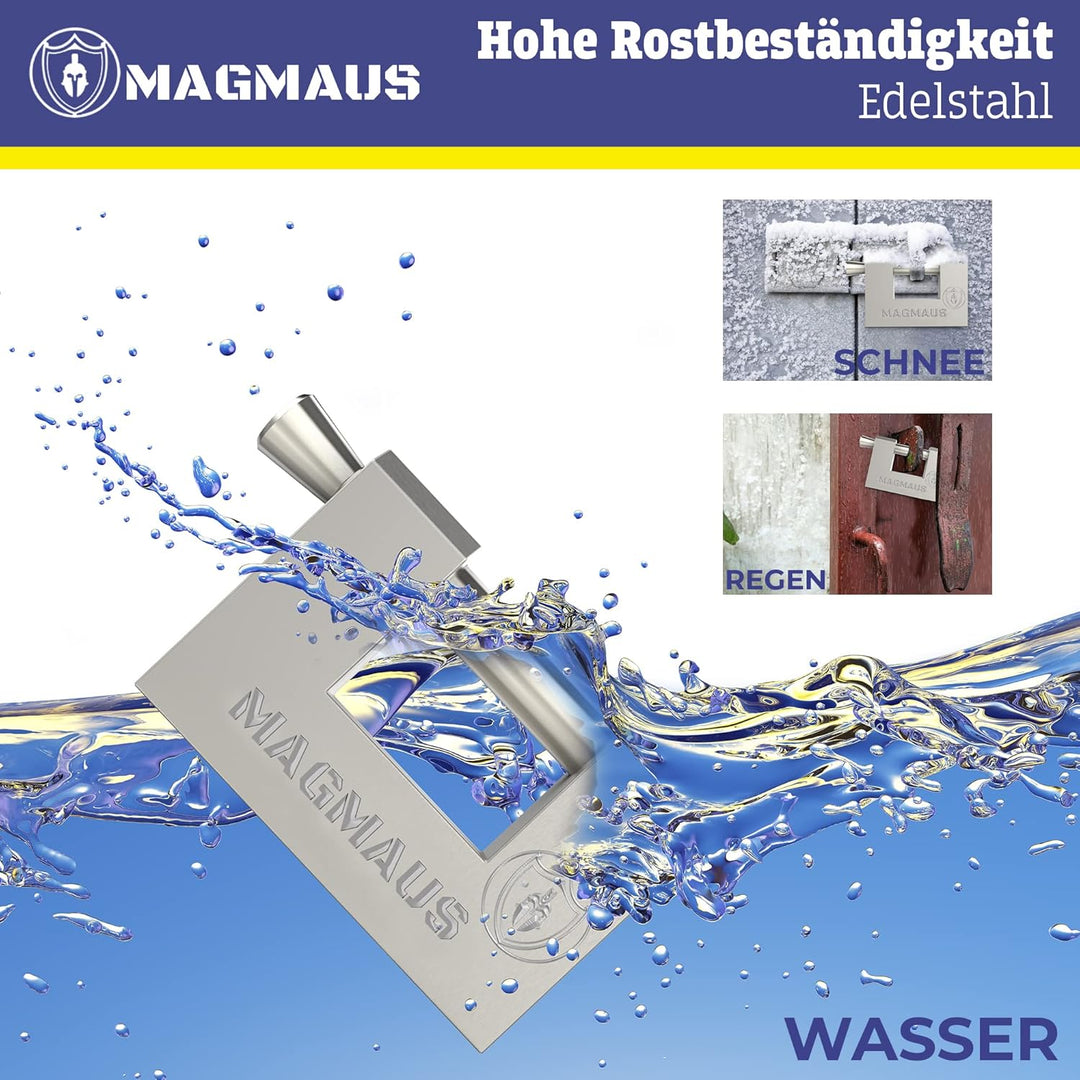Magmaus® RTL/50 Robustes, wetterfestes Vorhängeschlöss für den Aussenbereich mit 3 Schlüsseln – Idea