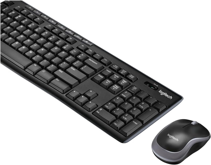 Logitech MK270 Kabelloses Set mit Tastatur und Maus für Windows, Spanisches QWERTY-Layout - Schwarz