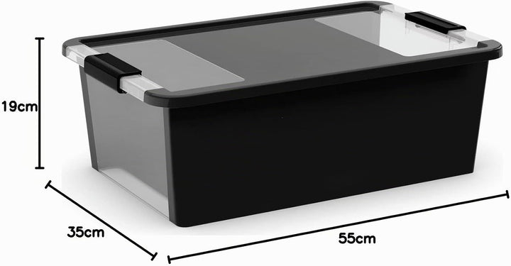 PROREGAL SuperSparSet 2x Mehrzweck Aufbewahrungsbehälter STORAGE mit Deckel | HxBxT 19x55x35cm | 26