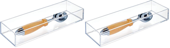 iDesign Schubladenorganizer, mittelgrosser Schubladeneinsatz aus Kunststoff für Besteck und andere U