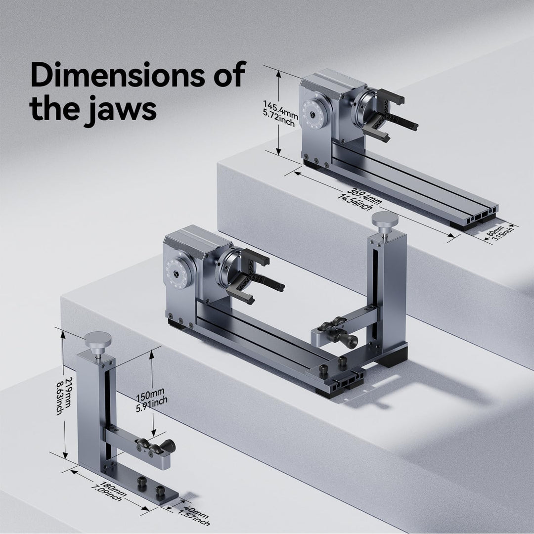 LONGER Rotationsmodul mit Y-Achsen-Rolle für Zylinder-Gravur - Kompatibel mit Nano, Ray5, B1 Serie -