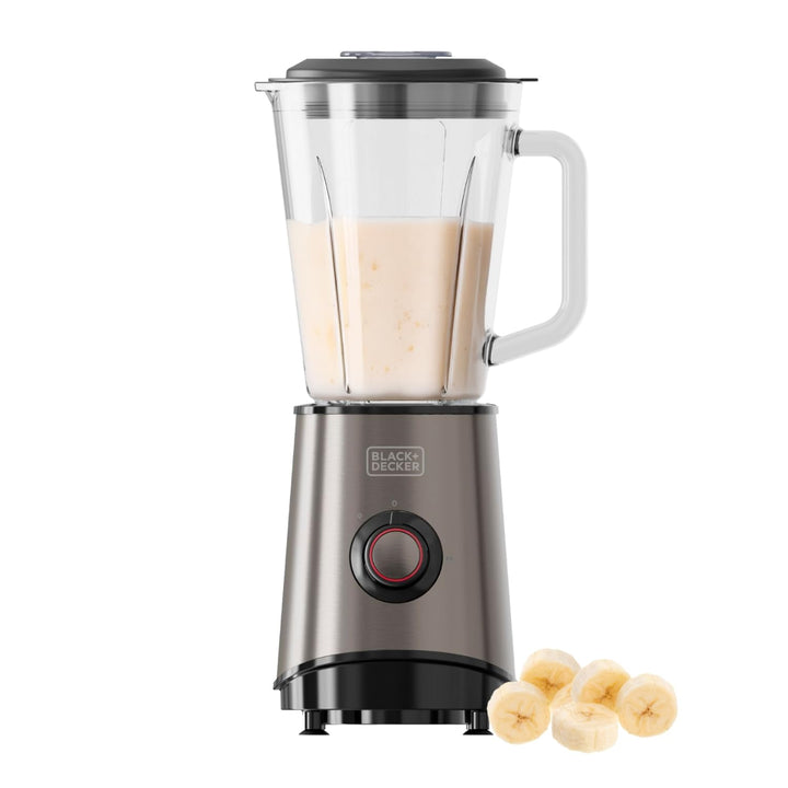 Black+Decker - Standmixer 800W | 1,5L Glasbehälter | 4 Edelstahlklingen | Pulsfunktion & Easy-Clean