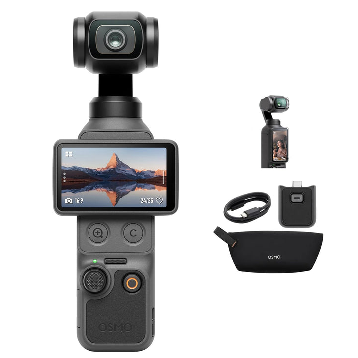 DJI Osmo Pocket 4 Essential Combo, Pocket Gimbal Vlog Kamera, 1″ CMOS und 4K/240fps, 3‑Achsen-Stabil