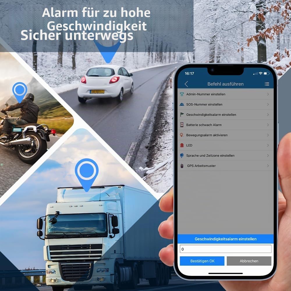 TKMARS TK913 GPS-Tracker Mini, 1500mAh Akku, magnetisches Ortungsgerät, funktioniert über SMS/APP/We