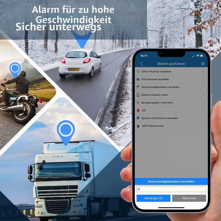 TKMARS TK913 GPS-Tracker Mini, 1500mAh Akku, magnetisches Ortungsgerät, funktioniert über SMS/APP/We
