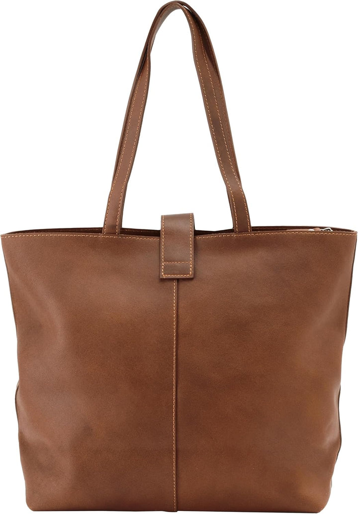 Gusti Shopper Leder - Alexandra Handtasche Damen Arbeitstasche Leder Braun, Braun