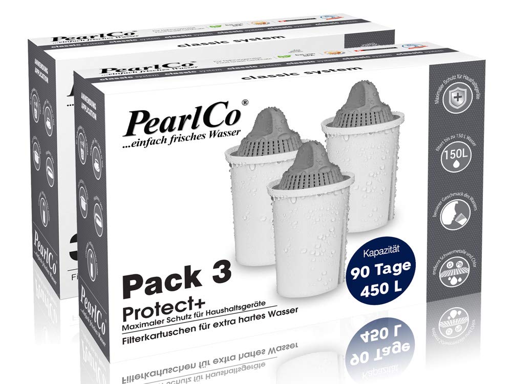 PearlCo - Protect+ classic Pack 6 Filterkartuschen für sehr hartes Wasser - passt zu Brita Classic H
