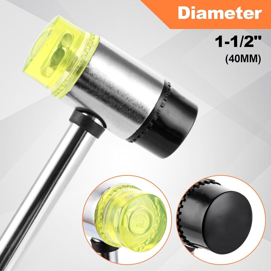 3 Stück Doppelkopf Gummihammer, Gummihammer-Set, 60mm/40mm/25mm doppelseitiger weicher Hammer aus st