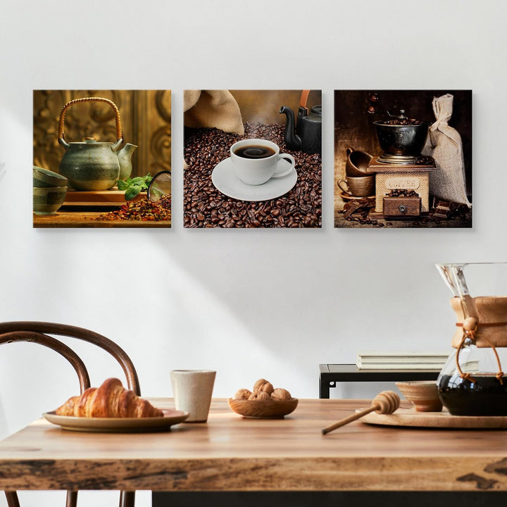 Muralo - Wandbilder Set - Leinwand Bilder Set Aufhängefertig - Bilder für Küche- Moderne Wanddeko -