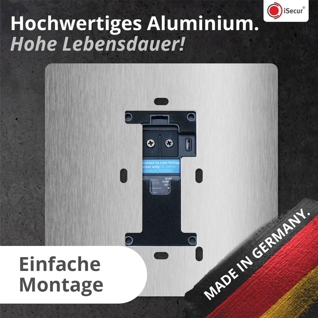 iSecur Blende passend für Ring Akku-Videotürklingel aus Edelstahl I Video-Doorbell 2. Gen 3 Plus 4 (