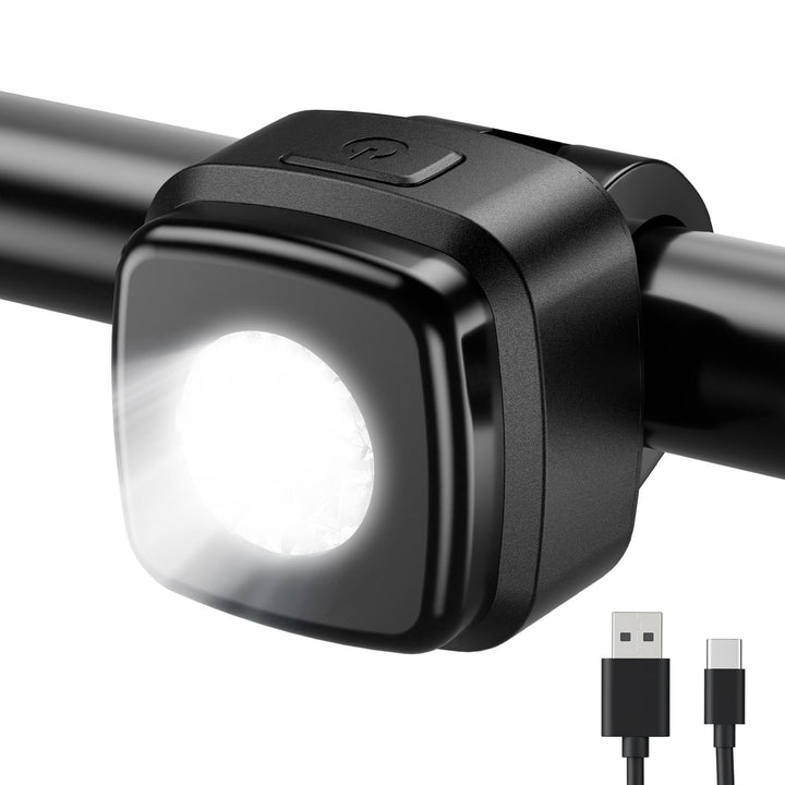 OnMeto Fahrradlicht vorne, IPX5 Wasserdicht Frontfahrrad Lampe Fahrrad licht，USB Type-C Wiederauflad