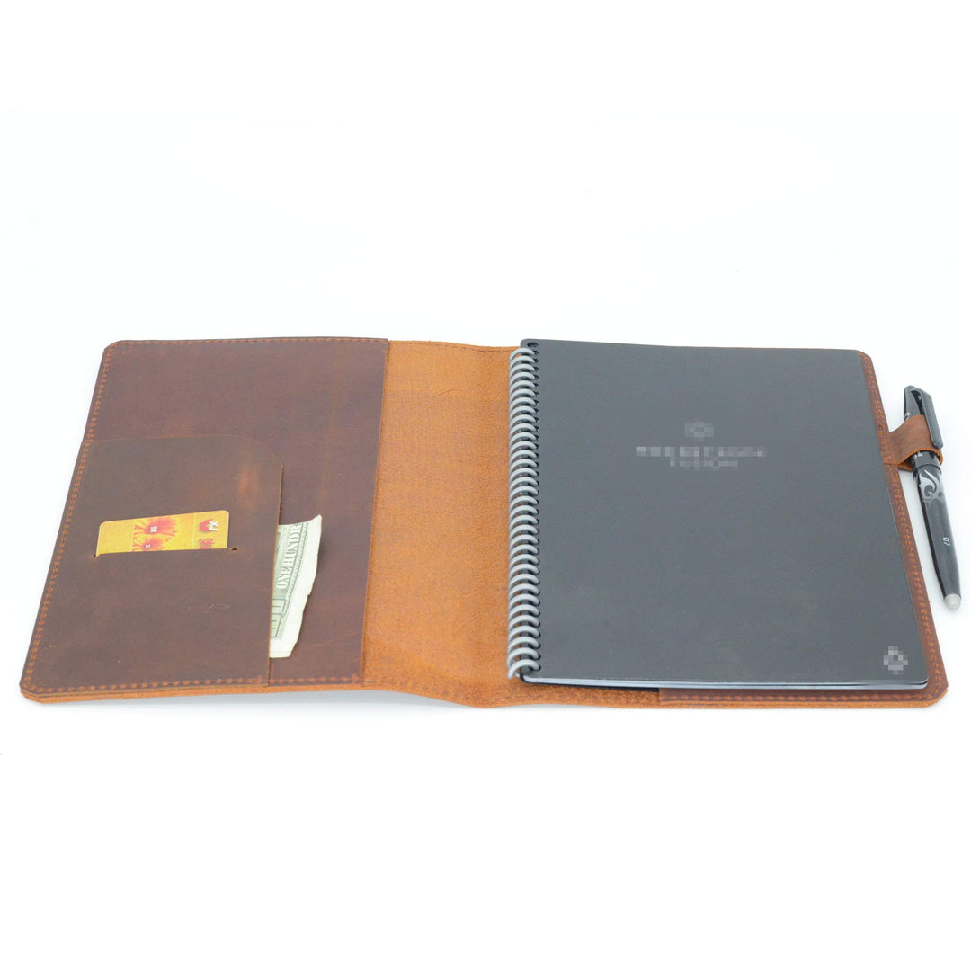 JJNUSA Notebook-Hülle, kompatibel mit Rocketbook, Smart Business, Distressed Echtleder Notebook-Hüll