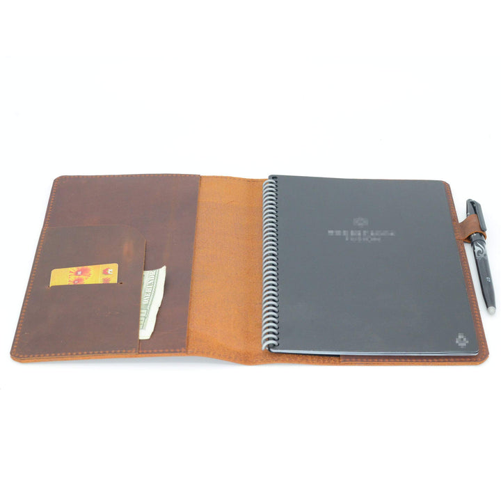 JJNUSA Notebook-Hülle, kompatibel mit Rocketbook, Smart Business, Distressed Echtleder Notebook-Hüll