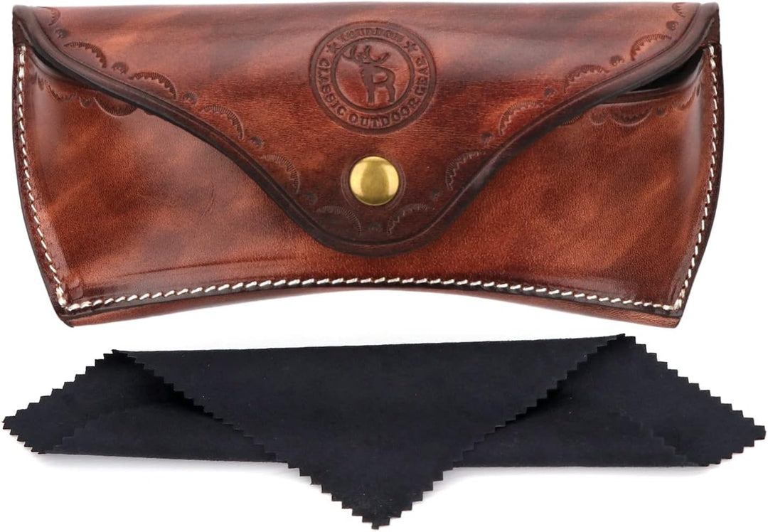 Tourbn Unisex Deluxe Brillenetui aus Leder, harte Aufbewahrungsbox für Lesebrille und Sonnenbrillen
