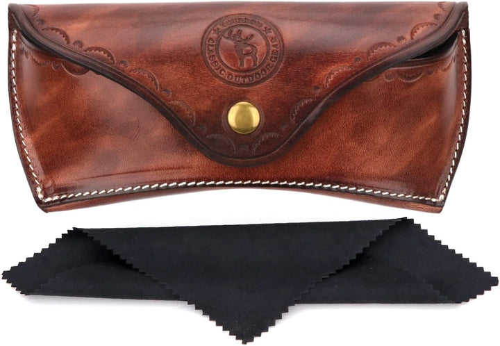 Tourbn Unisex Deluxe Brillenetui aus Leder, harte Aufbewahrungsbox für Lesebrille und Sonnenbrillen