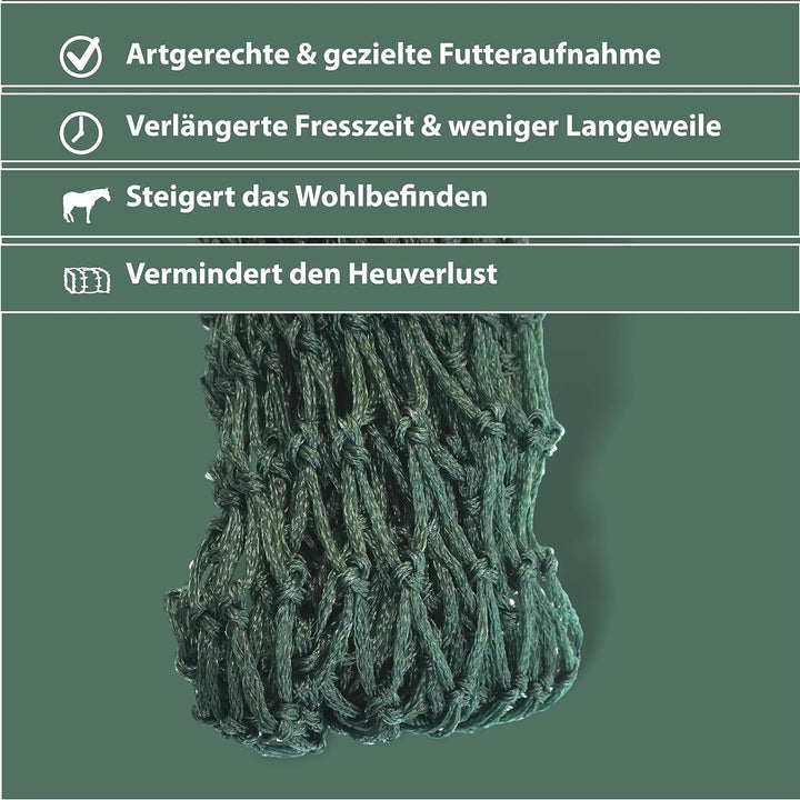Extra grosses Heunetz für Pferde – 5cmx5cm Maschen - artgerechte Fütterung verbesserte Verdauung Heu