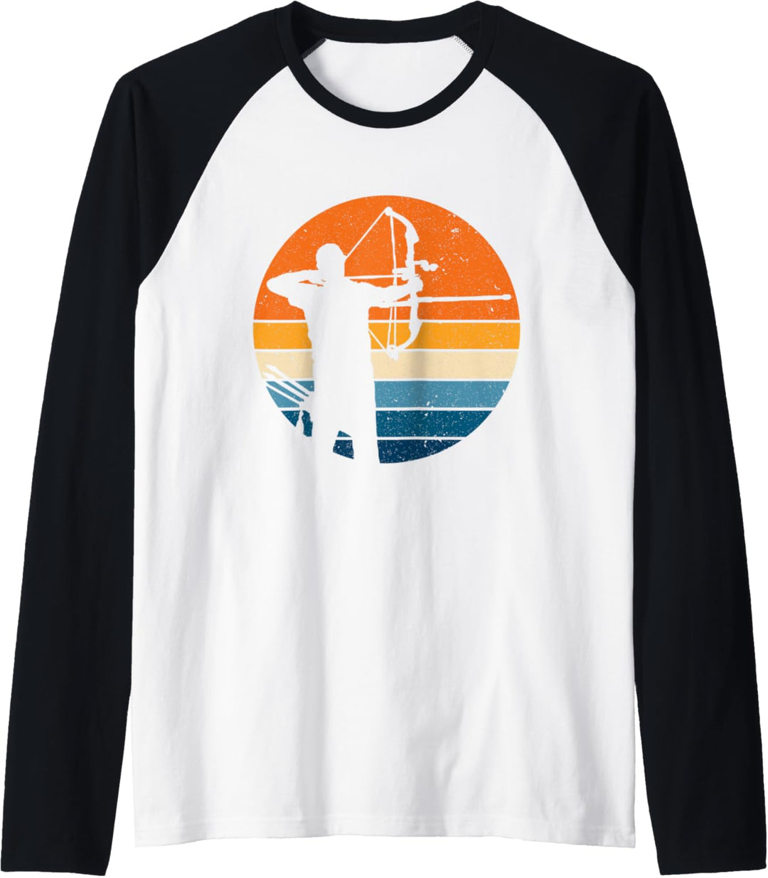 Bogenschiessen Sport Retro Vintage Sunset Bogenschütze Bogen Raglan