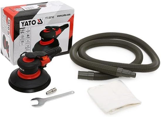 YATO Profi Druckluft-Excenterschleifer 150mm mit SCHLAUCH Excenterschleifer Excenter Schleifer Schle