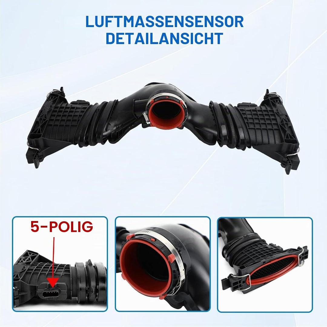 Lufteinlassschlauch 5-polig Motor Turbo Ansaugrohr Kompatibel mit Mercedes CDI C-Klasse W203 W204 S2